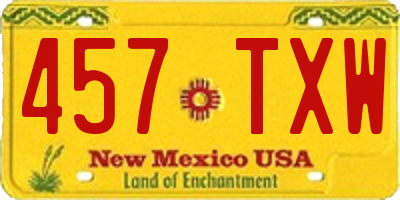 NM license plate 457TXW