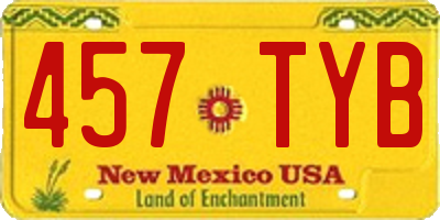 NM license plate 457TYB