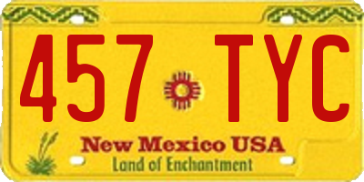 NM license plate 457TYC