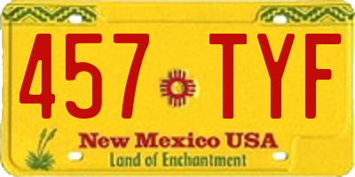 NM license plate 457TYF