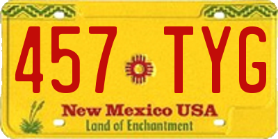 NM license plate 457TYG