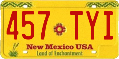 NM license plate 457TYI