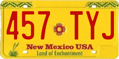 NM license plate 457TYJ