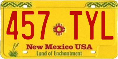 NM license plate 457TYL