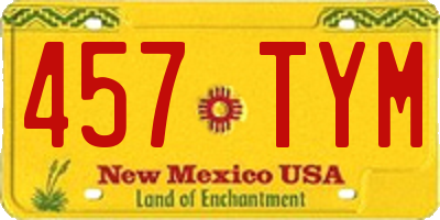 NM license plate 457TYM