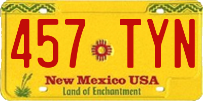 NM license plate 457TYN