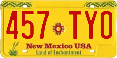 NM license plate 457TYO