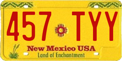 NM license plate 457TYY