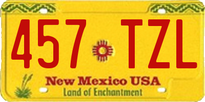 NM license plate 457TZL