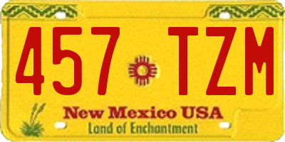 NM license plate 457TZM