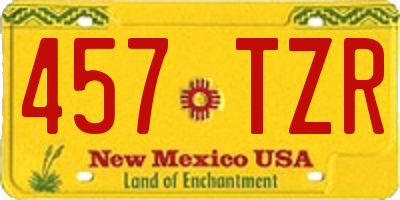 NM license plate 457TZR