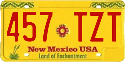 NM license plate 457TZT