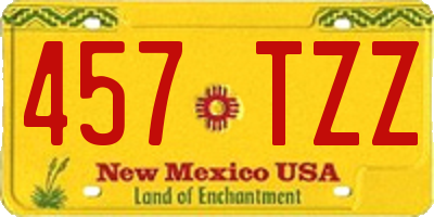 NM license plate 457TZZ