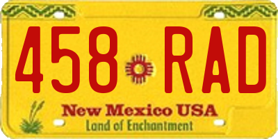 NM license plate 458RAD