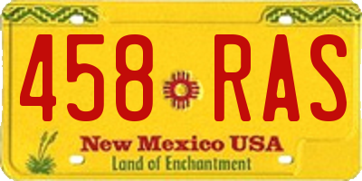 NM license plate 458RAS