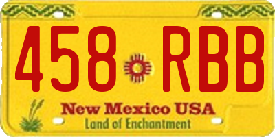 NM license plate 458RBB