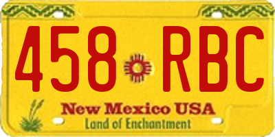 NM license plate 458RBC