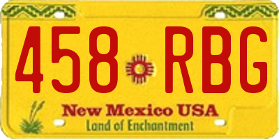 NM license plate 458RBG