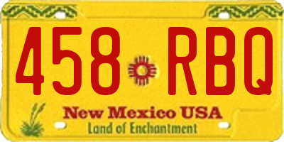 NM license plate 458RBQ