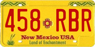 NM license plate 458RBR