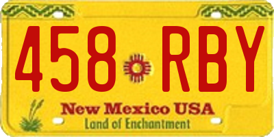 NM license plate 458RBY