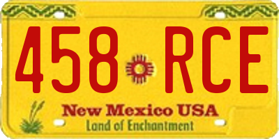 NM license plate 458RCE
