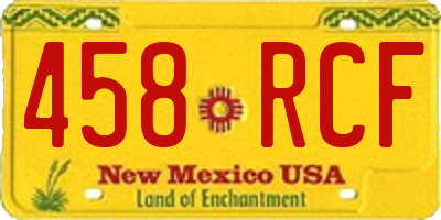 NM license plate 458RCF