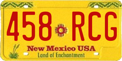 NM license plate 458RCG