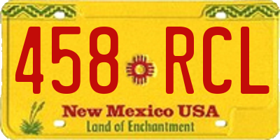NM license plate 458RCL