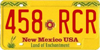 NM license plate 458RCR