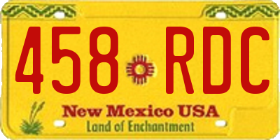 NM license plate 458RDC