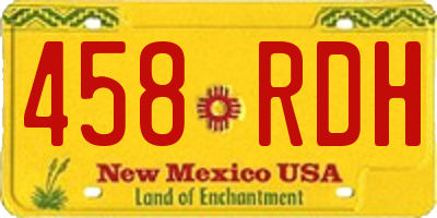 NM license plate 458RDH