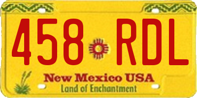 NM license plate 458RDL