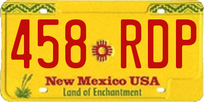 NM license plate 458RDP