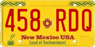 NM license plate 458RDQ