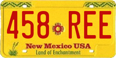 NM license plate 458REE