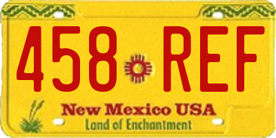 NM license plate 458REF