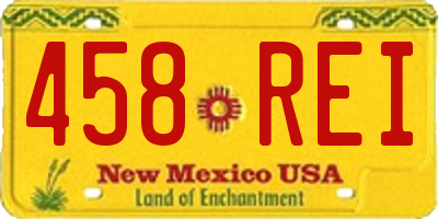 NM license plate 458REI