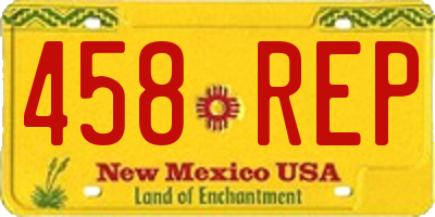 NM license plate 458REP