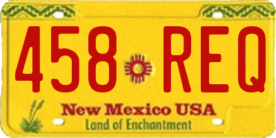 NM license plate 458REQ