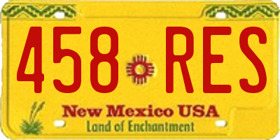 NM license plate 458RES