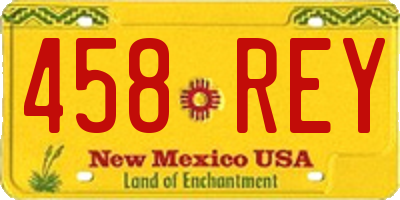 NM license plate 458REY