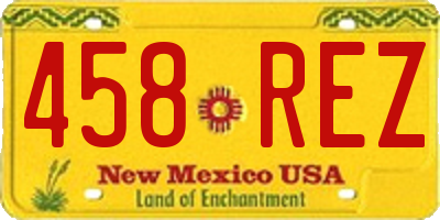 NM license plate 458REZ