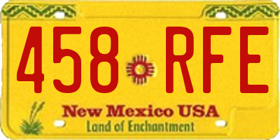 NM license plate 458RFE