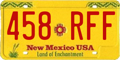 NM license plate 458RFF