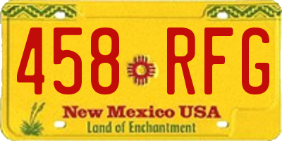 NM license plate 458RFG