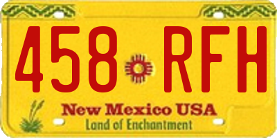 NM license plate 458RFH