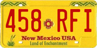 NM license plate 458RFI