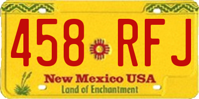 NM license plate 458RFJ