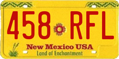 NM license plate 458RFL